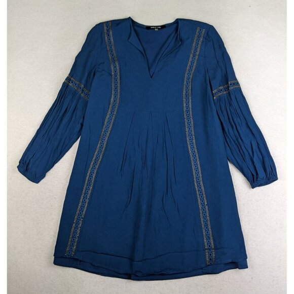 Sugar Lips Dress Size Small Blue Long Sleeve Boho Bohemian Peasant Shift - Picture 1 of 12